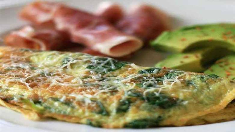 Spinach Avocado Goat Cheese Omelette